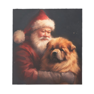 Bloc-note Chow Chow avec le Père Noël Noël Festif