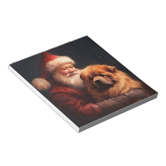 Bloc-note Chow Chow avec Noël Festif du Père Noël (Incliné)