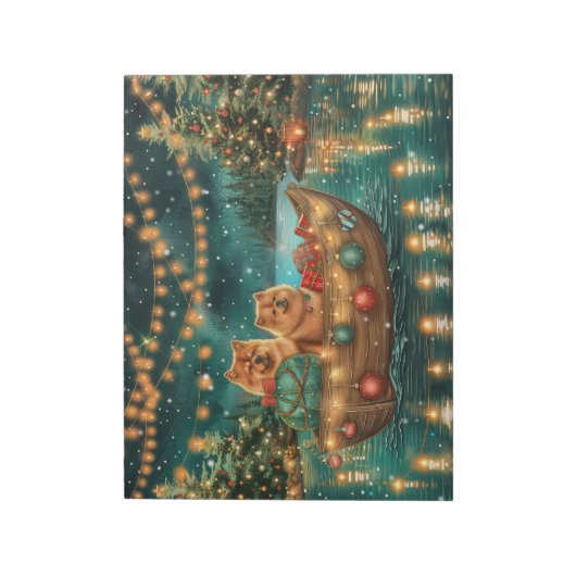 Bloc-note Chow Chow Noël Festive Voyage (Tourné)