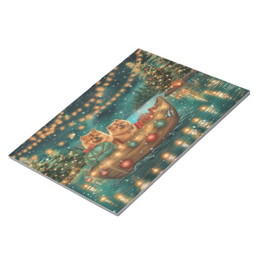 Bloc-note Chow Chow Noël Festive Voyage (Incliné)