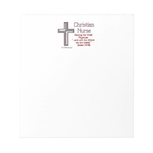 Bloc-note Christian Nurse Cross 2 (Devant)