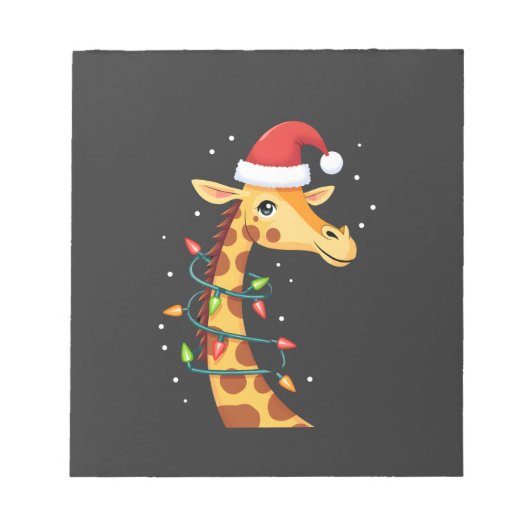 Bloc-note Christmas Giraffe Santa Hat Lights Giraffe Men Wom (Devant)
