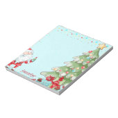 Bloc-note Christmas Père Noël & Tree Whimsical w Nom Cadeau (Tourné)