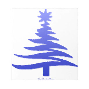 Bloc-note Christmas Tree Stencil Cobalt Blue