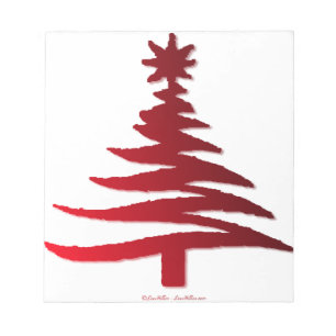 Bloc-note Christmas Tree Stencil Red