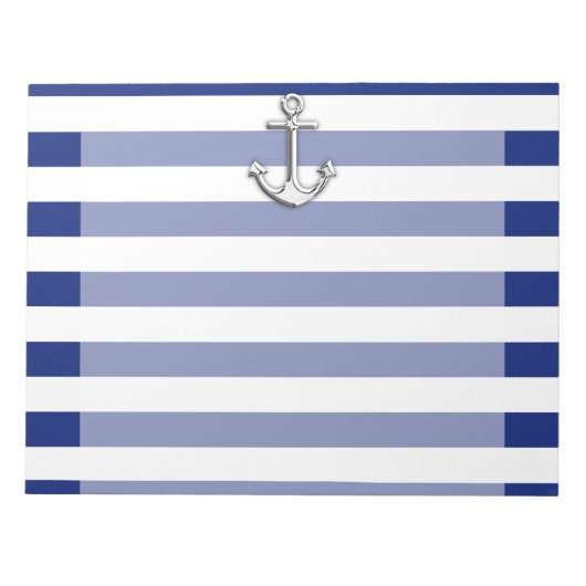 Bloc-note Chrome Anchor on Navy Stripes (Devant)