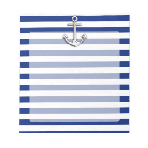 Bloc-note Chrome Anchor on Navy Stripes