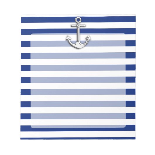 Bloc-note Chrome Anchor on Navy Stripes (Devant)