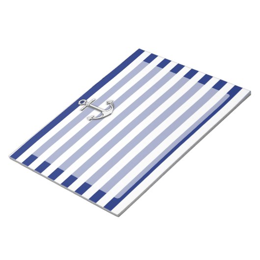 Bloc-note Chrome Anchor on Navy Stripes (Incliné)