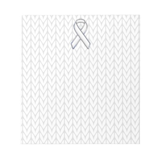 Bloc-note Chrome Comme Blanc Knit Ribbon Sensibilisation Imp (Devant)