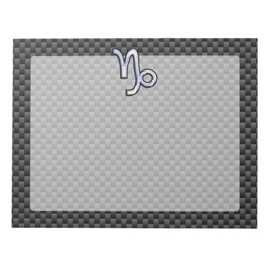 Bloc-note Chrome comme Capricorne Signe noir fibre de carbon (Devant)
