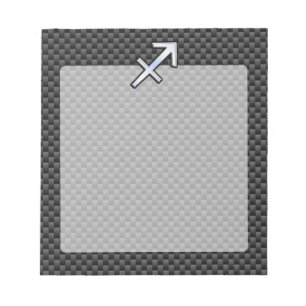 Bloc-note Chrome comme Sagittarius Signe Fibres Carbone Impr