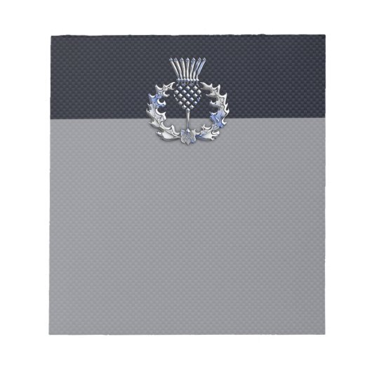 Bloc-note Chrome comme sur Carbon Fibre Print Scottish Thist (Devant)
