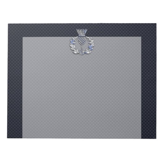Bloc-note Chrome comme sur Carbon Fibre Print Scottish Thist (Devant)