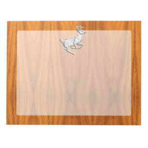 Bloc-note Chrome coureur de cerf sur l'impression en teck fi