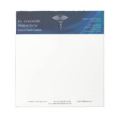 Bloc-note Chrome Dark 3D Médicale Holographique Caduceus (Devant)