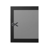 Bloc-note Chrome Style Black Ribbon Awareness on Black (Tourné)