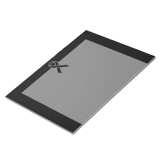 Bloc-note Chrome Style Black Ribbon Awareness on Black (Incliné)