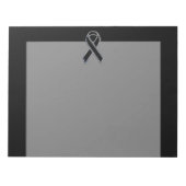 Bloc-note Chrome Style Black Ribbon Awareness on Black (Devant)