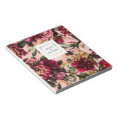 Bloc-note Chrysanthème romantique sur soie rose pâle (Incliné)