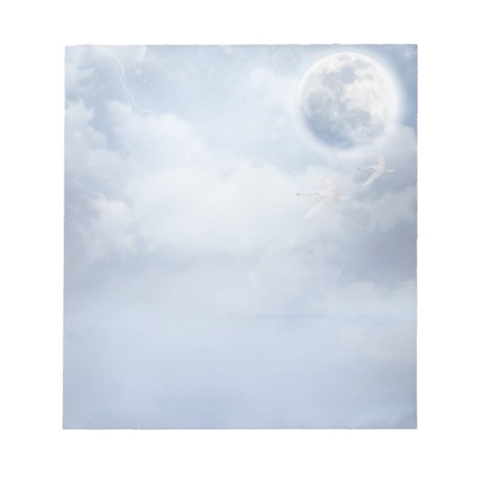 Bloc-note Ciel bleu magique avec cygnes volants (Devant)