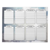 Bloc-note Ciel Bleu & Nuages Lecteur Hebdomadaire (Devant)