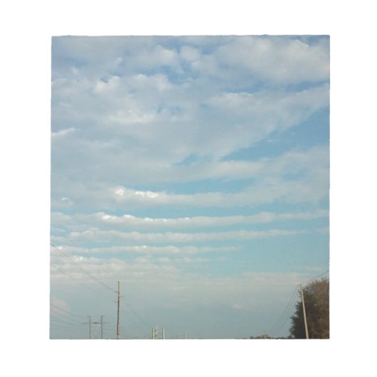 Bloc-note ciel bleu onduler les nuages (Devant)