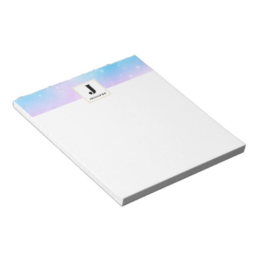 Bloc-note Ciel dégradé rose et bleu pastel (Incliné)