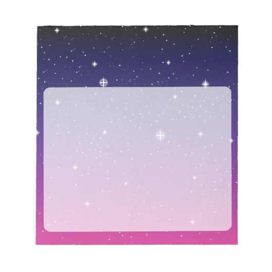 Bloc-note Ciel nocturne étoilé violet foncé (Devant)