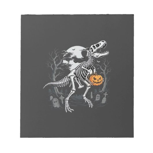 Bloc-note Cimetière de citrouille d'Halloween de squelette d (Devant)
