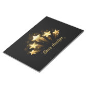Bloc-note Cinq étoiles d'or en noir (Incliné)