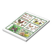 Bloc-note Cinq oiseaux de Noël (Tourné)