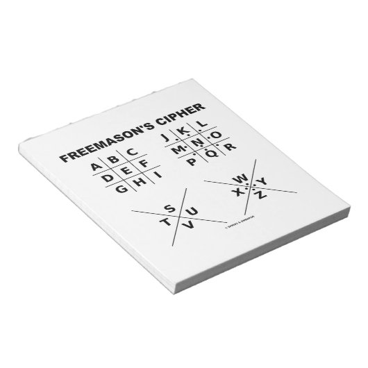 Bloc-note Cipher de Freemason (Cryptographie) (Incliné)