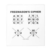 Bloc-note Cipher de Freemason (Cryptographie) (Devant)