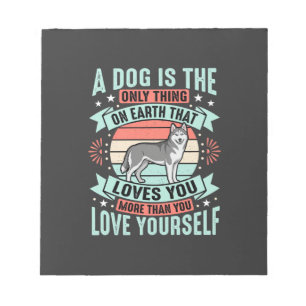 Bloc-note Citation Amoureux de Chien Graphique Husky Vintage
