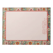 Bloc-note Citation d'amitié pour le jardin de fleurs rouges  (Devant)