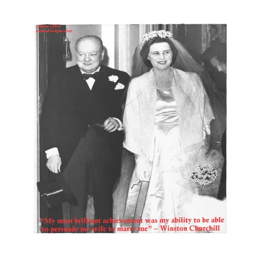 Bloc-note Citation de Churchill & Famous Marriage (Devant)