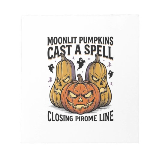 Bloc-note Citation de citrouille d'Halloween Jack O Lantern  (Devant)