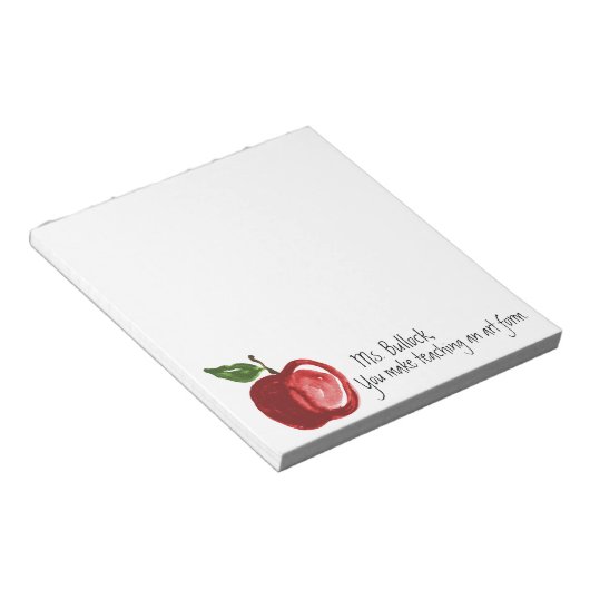 Bloc-note Citation de l'enseignant avec Apple Personnalisé 5 (Incliné)