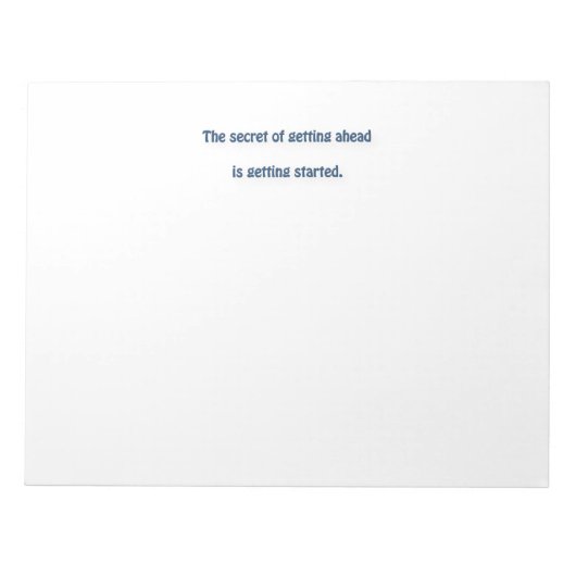 Bloc-note Citation de Mark Twain - Le secret de l'avance est (Devant)