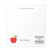 Bloc-note Citation de pomme rouge et votre professeur de tex (Devant)