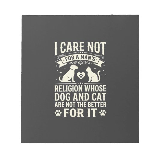 Bloc-note Citation de religion de chien et chat (Devant)