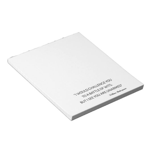 Bloc-note Citation De Shakespeare - Bataille De Wits (Incliné)