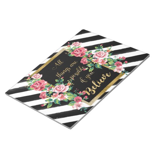 Bloc-note Citation d'inspiration dorée moderne (Incliné)