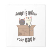 Bloc-note Citation drôle Accueil est où est votre chat (Devant)