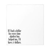 Bloc-note Citation en mathématiques/algèbre amusante - J'aur (Devant)