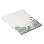 Bloc-note Citation florale élégante Citation chic bleu (Incliné)