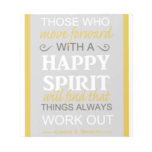 Bloc-note citation inspirante de gordon b hinckley lds (Devant)