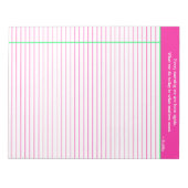 Bloc-note Citation rose et verte personnalisée (Devant)