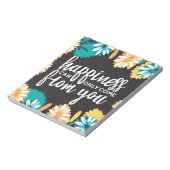 Bloc-note Citations de bonheur avec Motif Fleur de marguerit (Tourné)